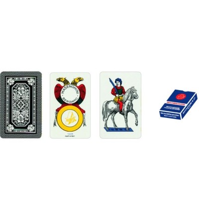 Cartes à jouer napolitaines 37 cas bleu Masenghini