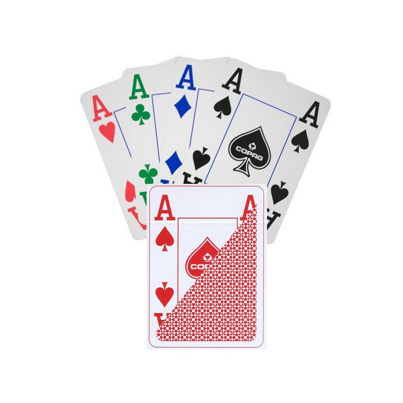Cartes de poker Copag 4 couleurs - Dos rouge