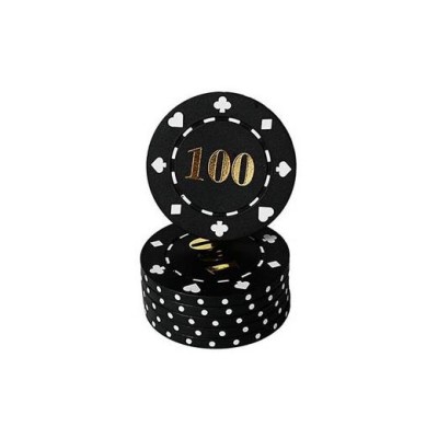 Jetons numérotés 11,5 g noir "100"