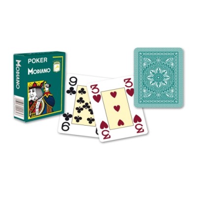 Modiano 4 Jumbo index poker cards - Dark Green