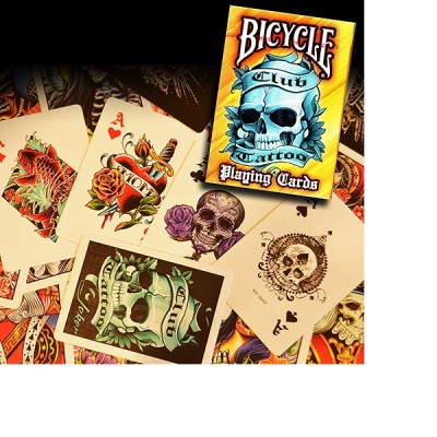 Bicycle - Club Tattoo - Orange playing cards