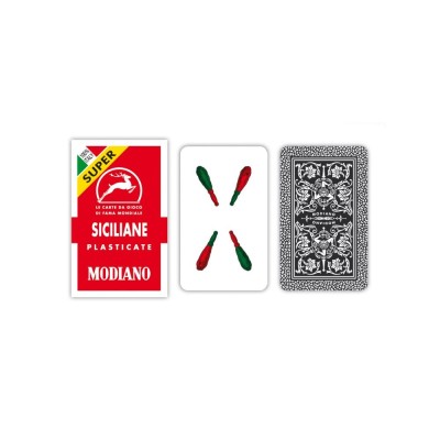 Super Modiano Sicilian red playing cards