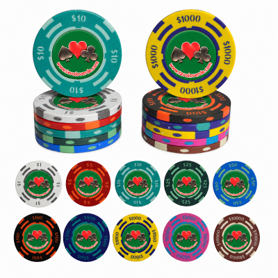 Personalisierung von 14g Ton-Jetons, Modell für den Pokerraum Montecarlo