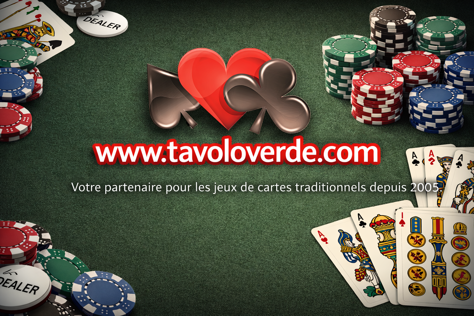 Cartes &agrave; jouer au poker - Tavoloverde